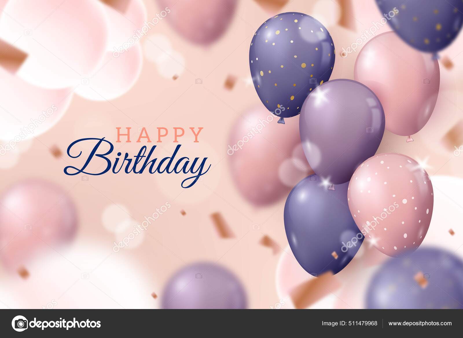Realistic Happy Birthday Balloons Background Vector Design Illustration  Stock Vector by ©pikisuperstar 511479968, image size:1600x1167