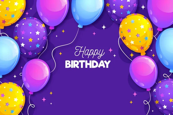 Happy Birthday Background Balloons Vector Design Illustration — Stock Vector