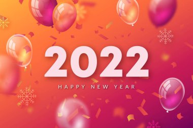 konfeti yeni yıl 2022 arkaplan vektör tasarımı illüstrasyonu
