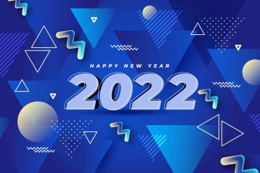 soyut mavi şekilli yeni yıl arkaplanı vektör tasarımı resimlemesi