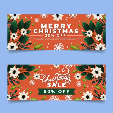 suluboya Noel indirimli pankartlar vektör tasarım illüstrasyonunu paketler