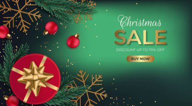 gerçekçi noel satış şablonu vektör tasarımı çizimi
