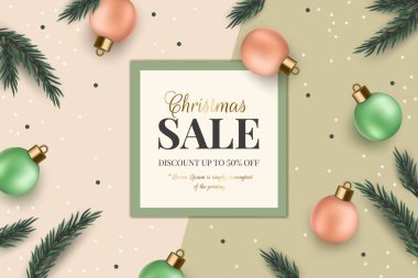 gerçekçi noel indirimi pastel renkler vektör tasarımı illüstrasyonu