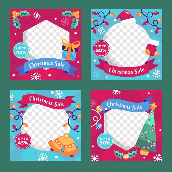 Yılbaşı indirimi Instagram vektör tasarımı illüstrasyonunu gönderir