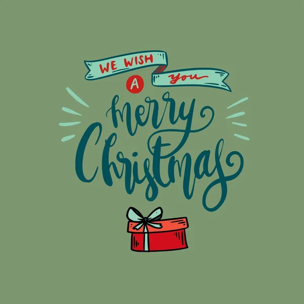 Feliz Natal Lettering Vetor Design Ilustração — Vetor de Stock