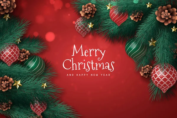 Kar küreleri çam ağacı dallı gerçekçi bir Noel arkaplanı