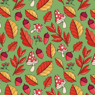 elle çizilmiş sonbahar desenleri koleksiyon vektör tasarımı illüstrasyonu