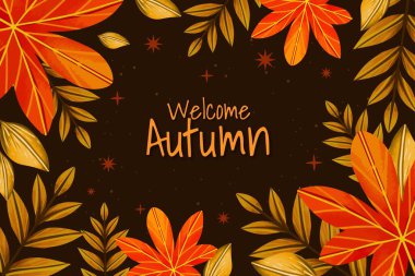 suluboya sonbahar arkaplanı ve vektör tasarımı illüstrasyonu