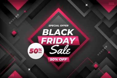 düz geometrik kara cuma arkaplan vektör tasarımı çizimi