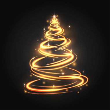 ışık yolu noel ağacı vektör tasarımı illüstrasyonu
