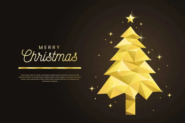 Abstracto Árbol Navidad Oro Vector Diseño Ilustración — Vector de stock
