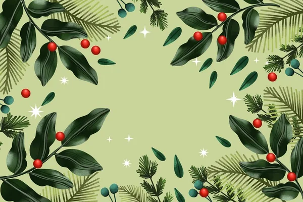 Kerstboom Takken Aquarel Achtergrond Vector Ontwerp Illustratie — Stockvector