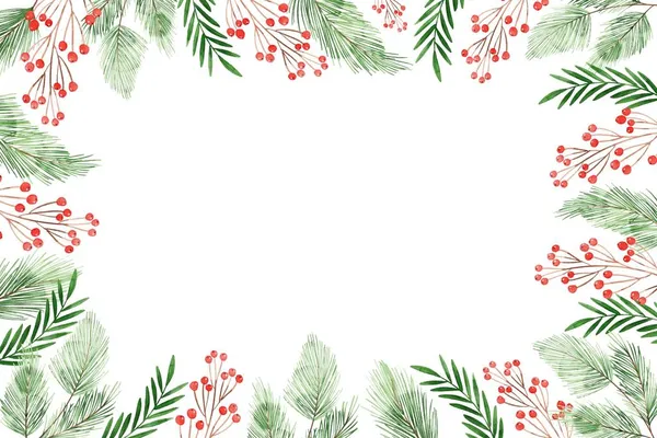 Aquarel Kerstboom Takken Achtergrond Vector Ontwerp Illustratie — Stockvector