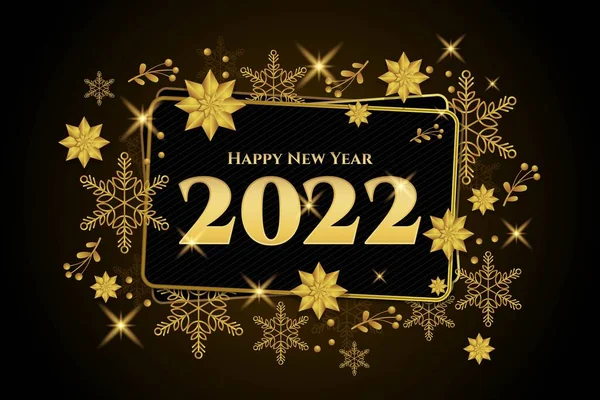 Χρυσό Νέο Έτος 2022 Φόντο — Διανυσματικό Αρχείο