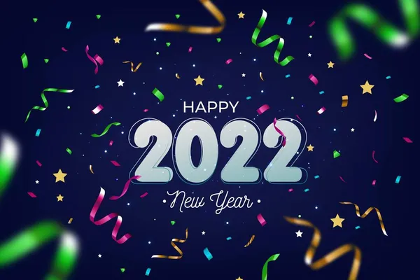 Confete Ano Novo 2022 Fundo — Vetor de Stock