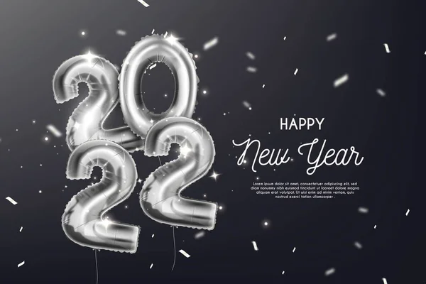 Silver New Year 2022 Background — Stock Vector