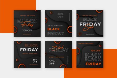 düz vektör tasarımı illüstrasyon Kara Cuma instagram postası