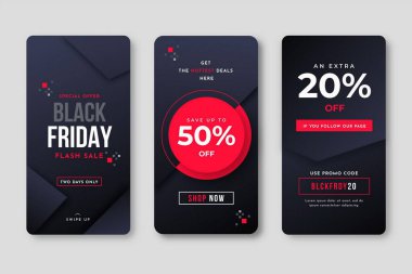 gradient black Friday instagram web şablonu vektör tasarım çizimi