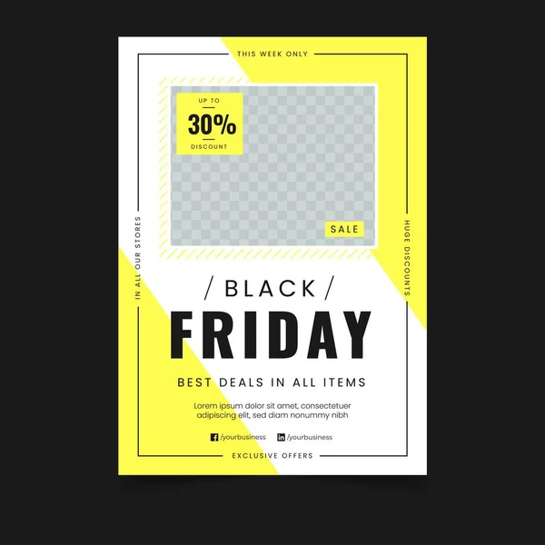 Black Friday Flyer Template Flat Vector Design Illustration — Stock Vector