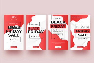 Gradyan Kara Cuma İnstagram hikayeleri, vektör tasarımı çizimleri