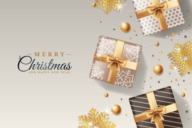 gerçekçi noel arkaplan vektör tasarımı çizimi