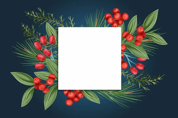 Fond Noël Réaliste Avec Illustration Conception Vectorielle Carte Vide — Image vectorielle