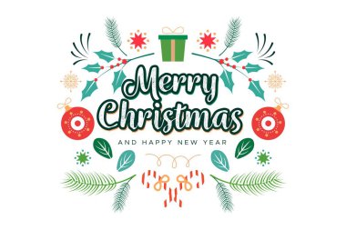 düz noel arkaplan vektör tasarımı çizimi