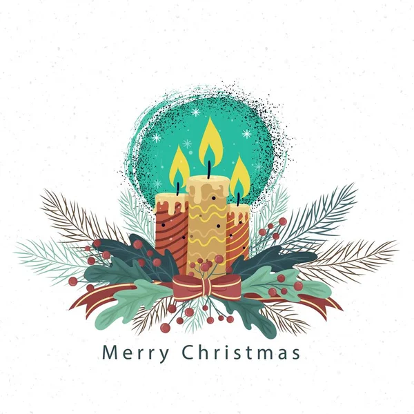 Ręcznie Rysowane Boże Narodzenie Świeca Tło Wektor Projekt Ilustracja — Wektor stockowy