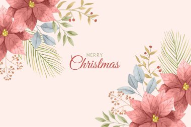 suluboya Noel arkaplan vektör tasarımı illüstrasyonu