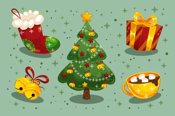 Piatto Natale Elemento Collezione Vettoriale Disegno Illustrazione — Vettoriale Stock