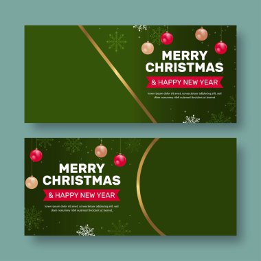 Fotoğraf vektörü tasarımı illüstrasyonlu noel pankartları