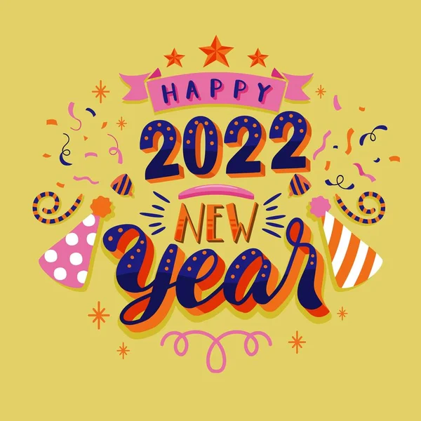 Feliz Año Nuevo 2022 Fondo Vector Diseño Ilustración — Vector de stock