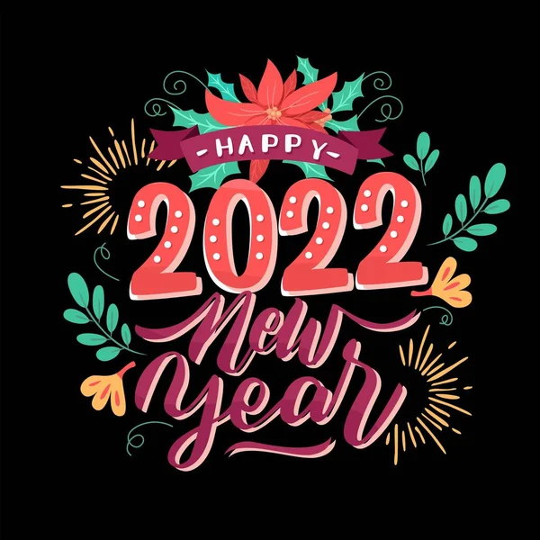 Feliz Ano Novo 2022 Fundo Vetor Design Ilustração —  Vetores de Stock