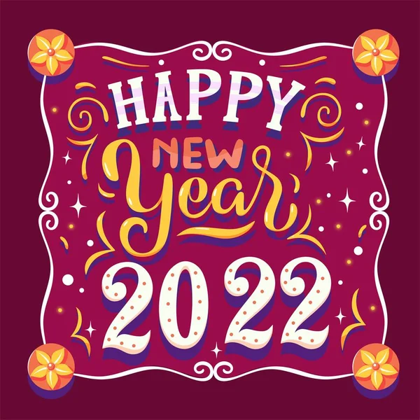 Feliz Año Nuevo 2022 Fondo Vector Diseño Ilustración — Vector de stock