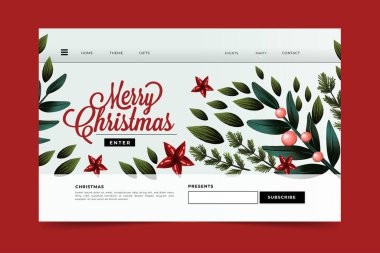 suluboya Noel iniş sayfası vektör tasarımı illüstrasyonu