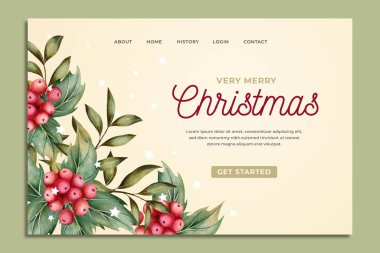 Klasik Noel iniş sayfası vektör tasarımı çizimi