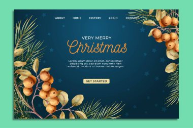 El çizimi Noel iniş sayfası vektör tasarımı illüstrasyonu