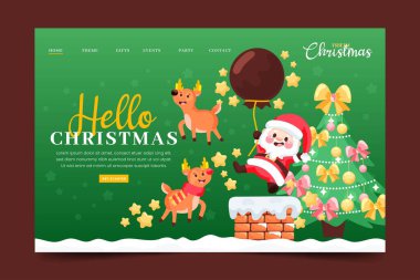 El çizimi Noel iniş sayfası vektör tasarımı illüstrasyonu