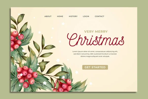 Vintage Weihnachten Landing Page Vektor Design Illustration — Stockvektor