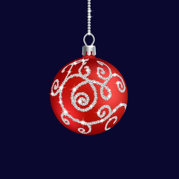 Cristal Natal Bola Ornamento Vetor Design Ilustração — Vetor de Stock