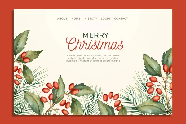 Navidad Vintage Landing Page Vector Diseño Ilustración — Vector de stock