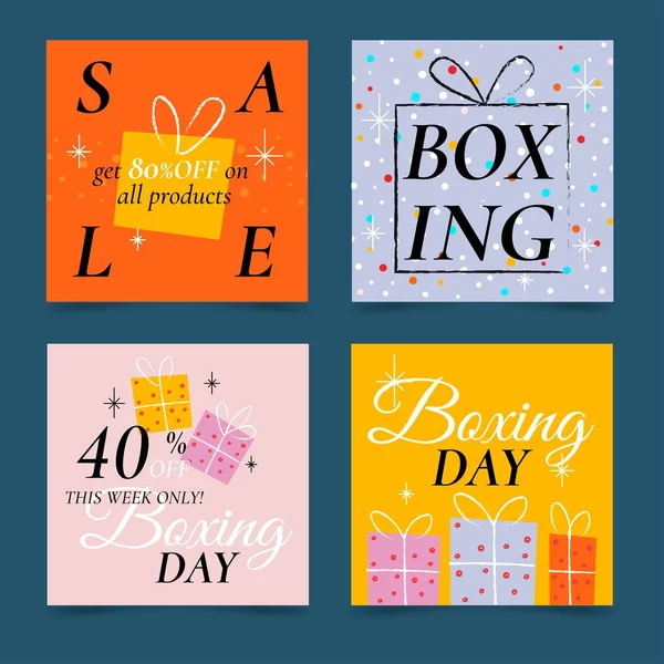 Boks günü İnstagram koleksiyon vektör tasarımı illüstrasyonu