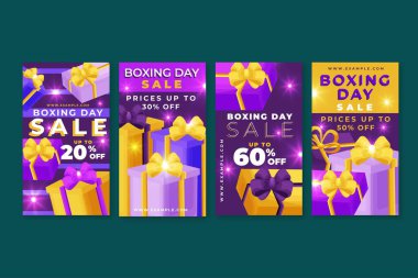 Boks günü İnstagram hikaye koleksiyonu vektör tasarımı illüstrasyonu