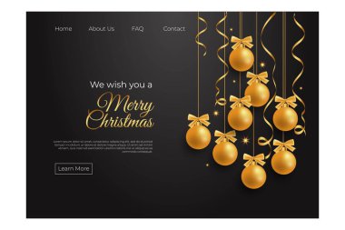 gerçekçi noel iniş sayfası vektör tasarımı illüstrasyonu