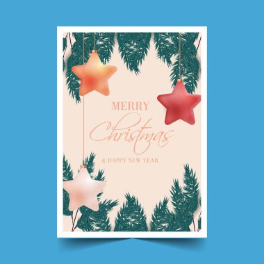 gerçekçi noel kartı vektör tasarımı çizimi