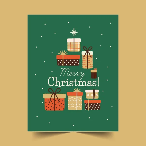 Hand Drawn Christmas Card Vector Design Illustration — Stock Vector