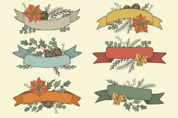 Handgezeichnet Weihnachtsband Sammlung Vektor Design Illustration — Stockvektor