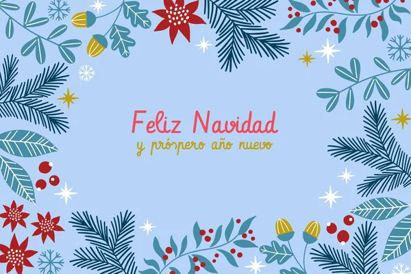 Dibujado Mano Feliz Navidad Vector Diseño Ilustración — Vector de stock