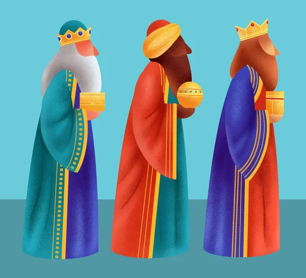 el çizimi reyes magos vektör tasarımı illüstrasyonu