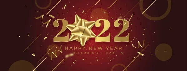 Realistic New Year 2022 Banner Abstract Design Vector Illustration — Stock Vector
